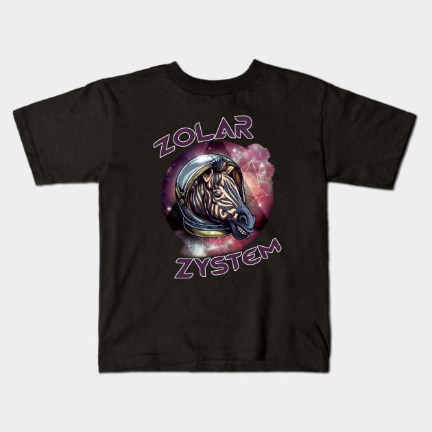 Zolar Zystem Zebra Astronaut Novelty Cute Funny Humor Premium Kids T-Shirt by Alema Art